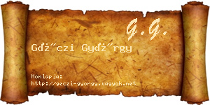 Géczi György névjegykártya
